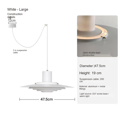 White 47.5cm- Offset mount