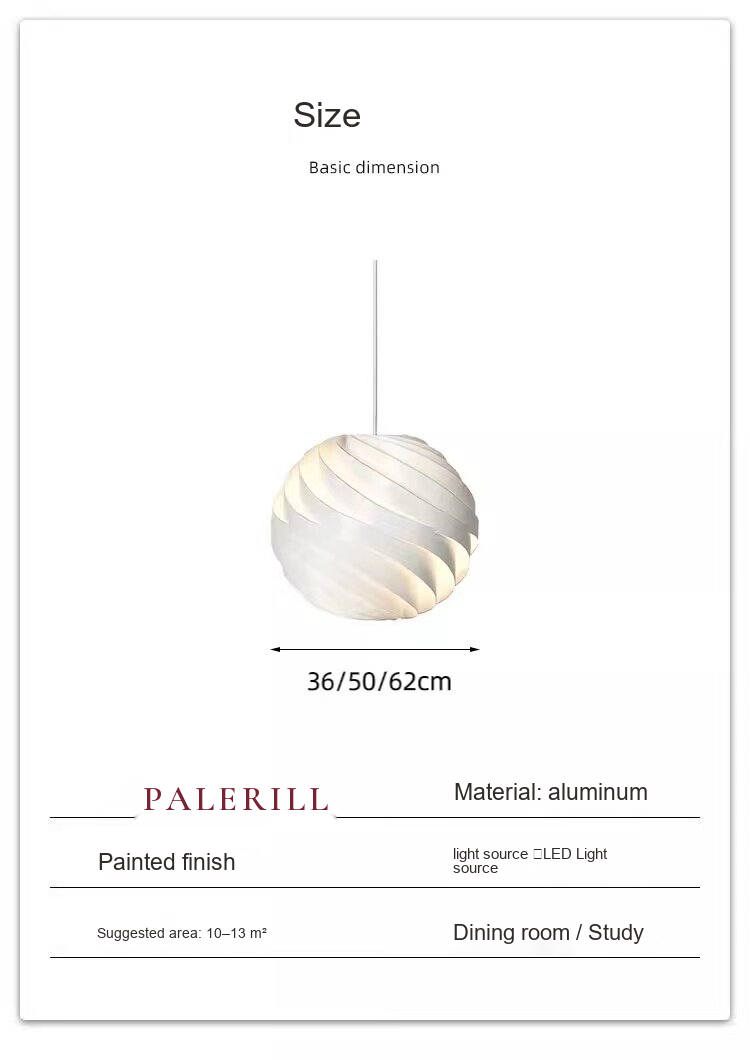 Sculptural Turbine Pendant Light — AM0153, view 21