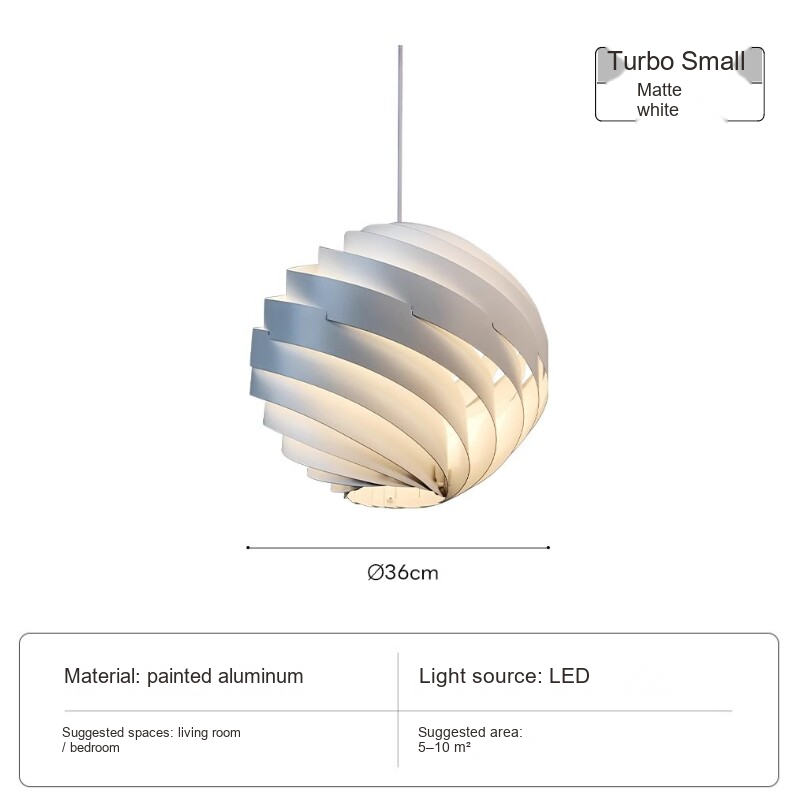 Sculptural Turbine Pendant Light — AM0153, view 5