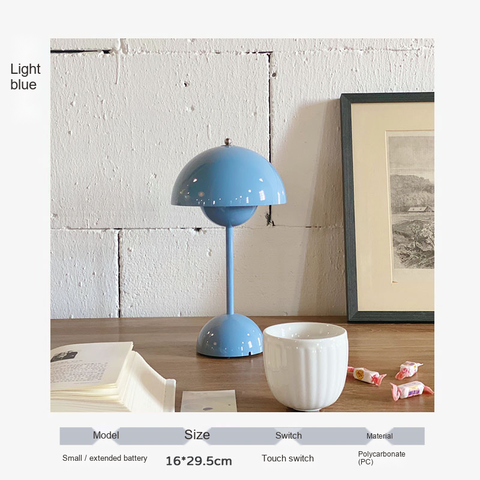 Light blue · Rechargeable -3 W LED; Touch switch