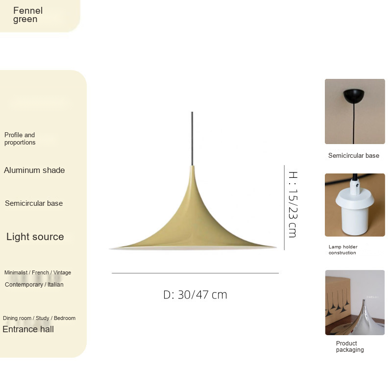 Trumpet Shade Pendant Light — AM0139, view 9