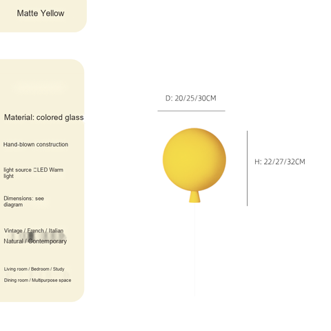 Wall light · Matte Yellow · 20x20x22cm