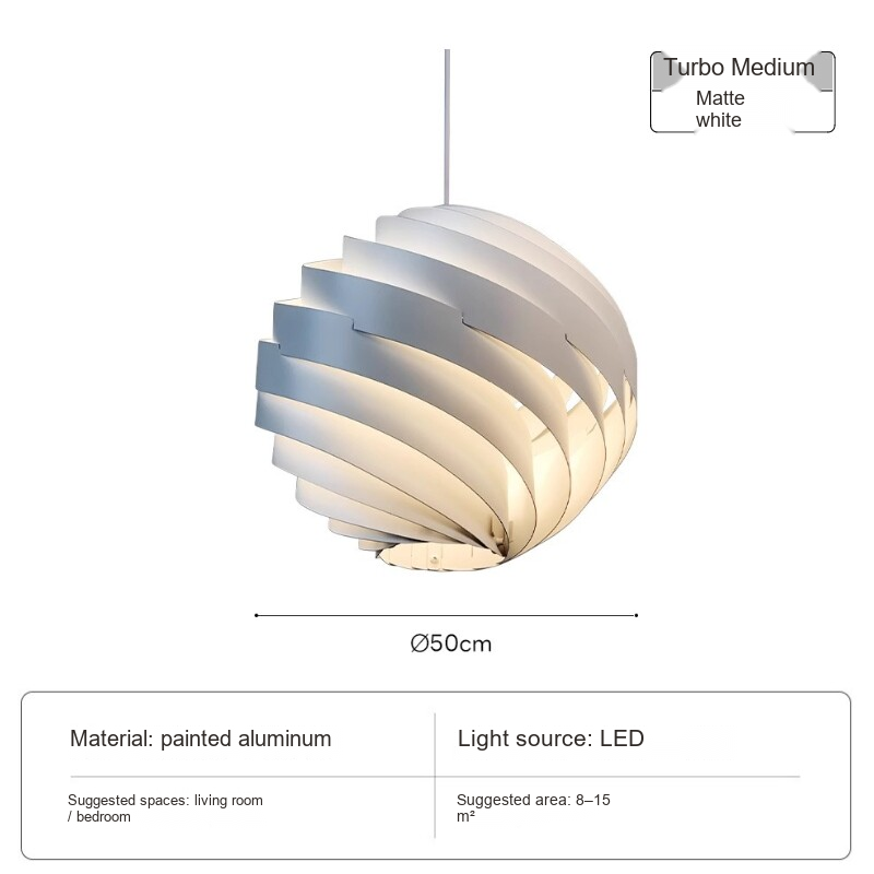 Sculptural Turbine Pendant Light — AM0153, view 6