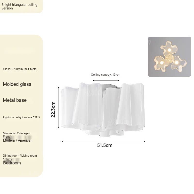 Cloud Glass Pendant & Ceiling Light — AM0247, view 7