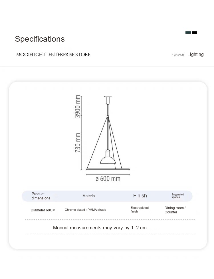 Suspended Disc Pendant Light — AM0168, view 20