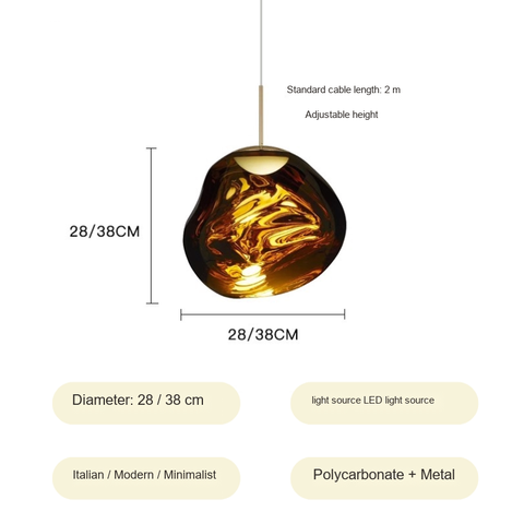 Gold LED light source · 28x28x28cm