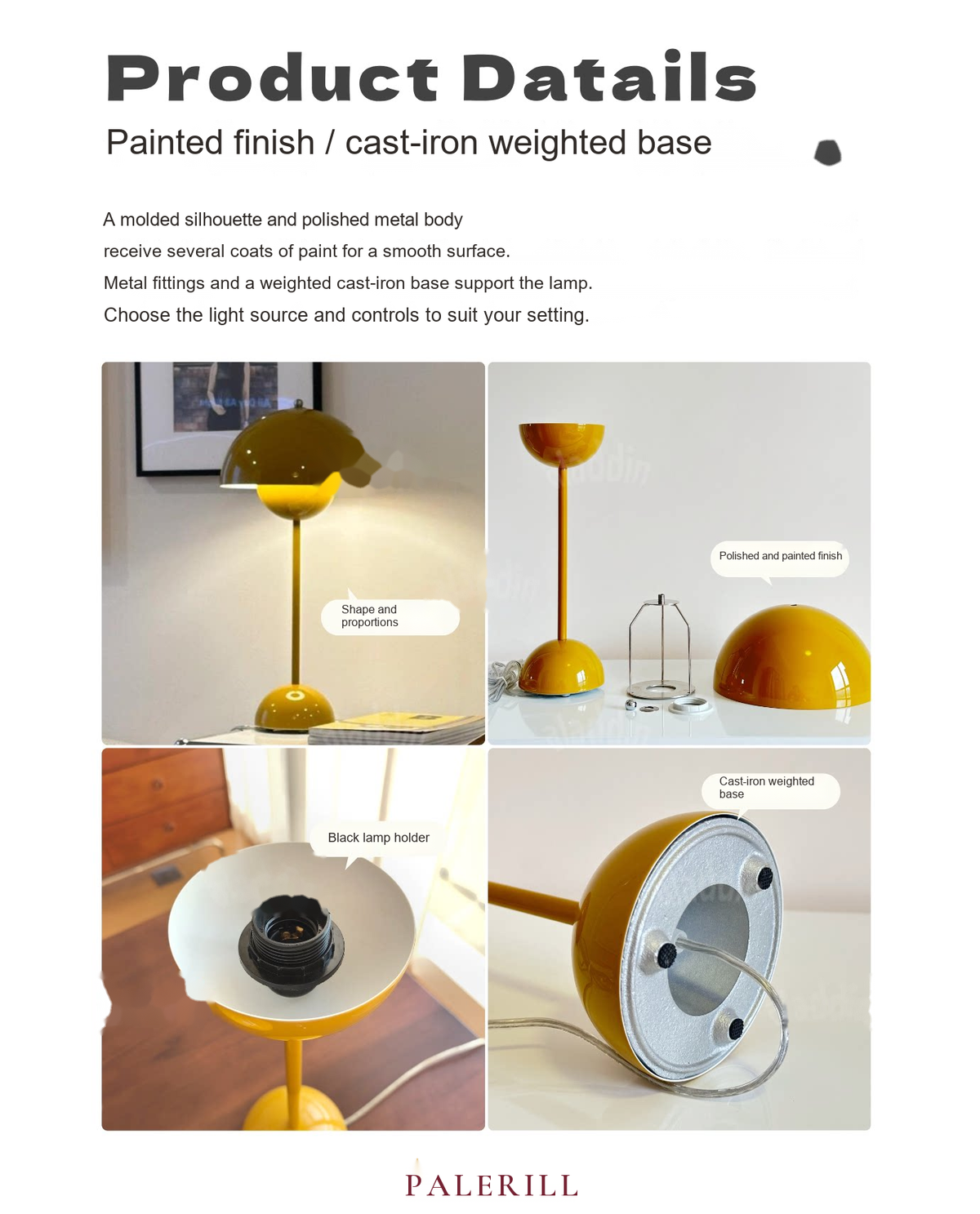 Large Flowerbud Table Lamp — AM0142, view 32