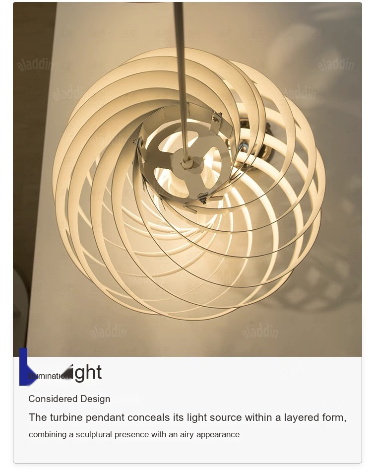 Sculptural Turbine Pendant Light — AM0153, view 14