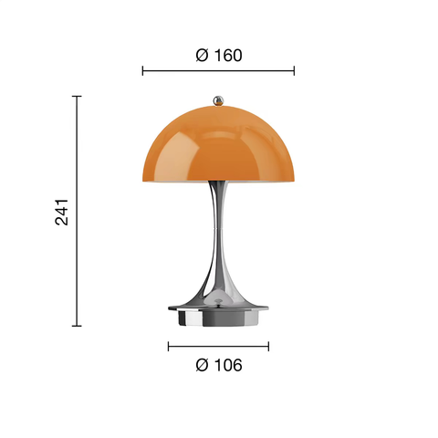 Orange + Chrome plated · Translucent shade · V3 top touch switch