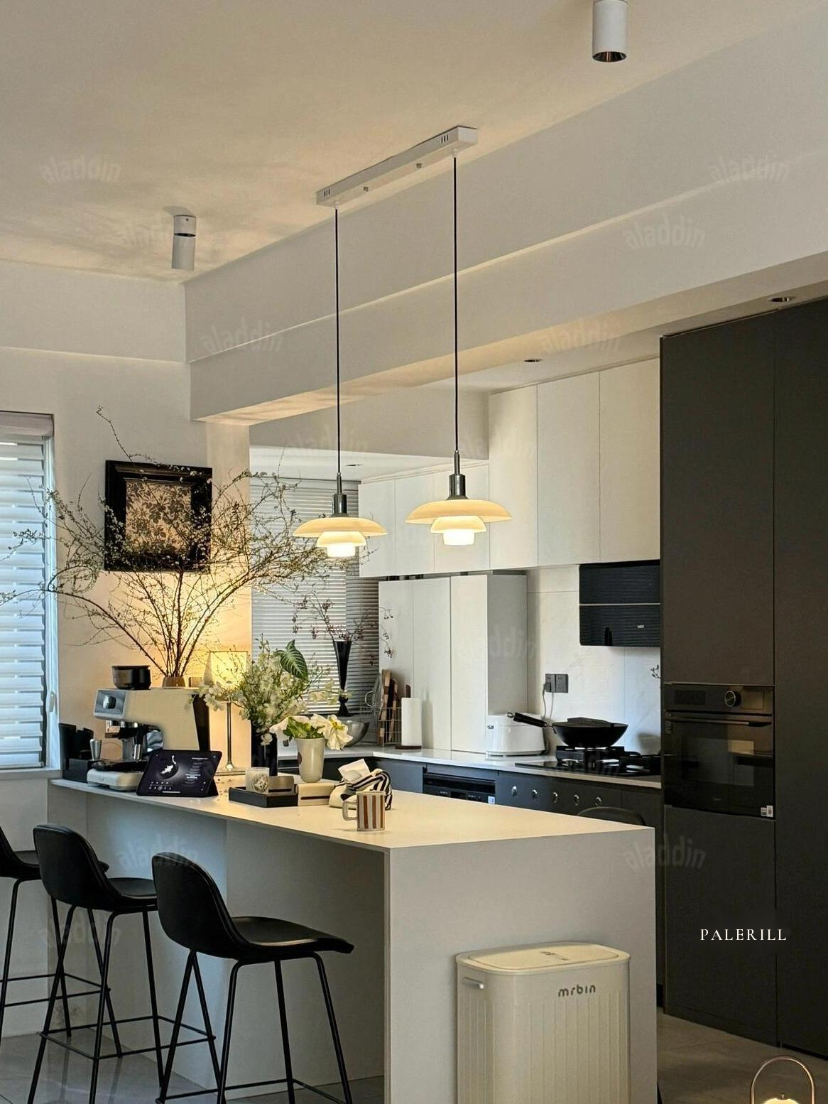 Layered Opal Glass Pendant Light — AM0151, view 2
