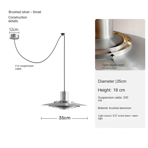 Brushed silver 35cm- Offset mount