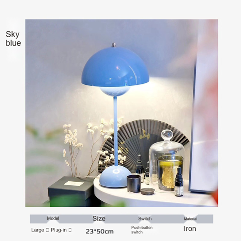 Sky blue · Bulb included · Push-button switch