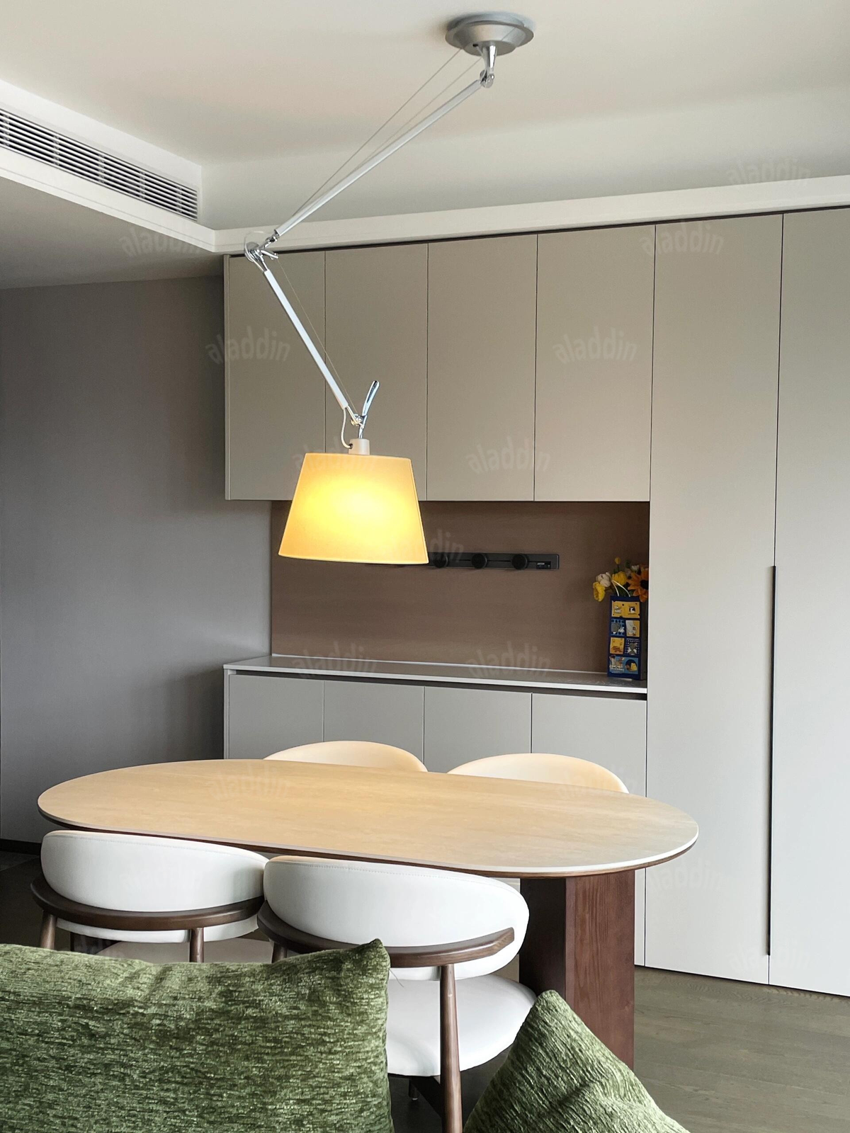 Adjustable Swing-Arm Parchment Pendant — AM0133, view 3