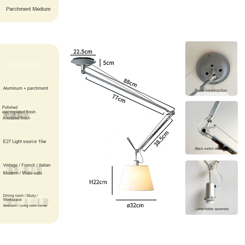 Electroplated finish Medium Parchment D320mm