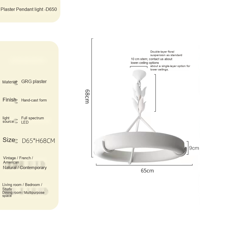 Double-Layer Plaster Petal Pendant — AM0257, view 6