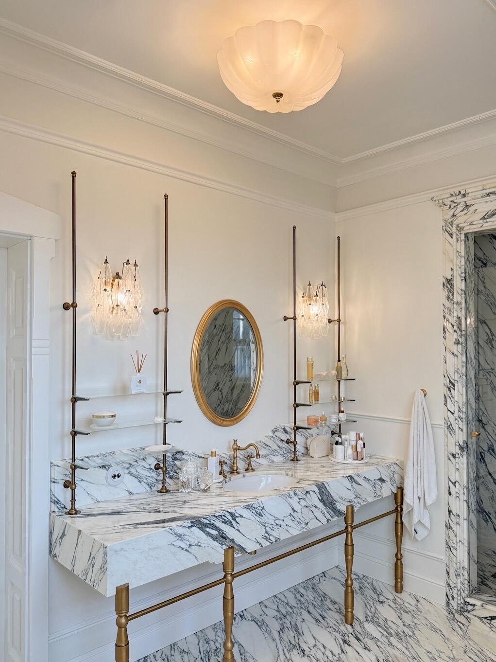 Brass & Glass Ceiling Light — AM0255, view 3