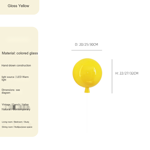Wall light · Gloss Yellow · 20x20x22cm