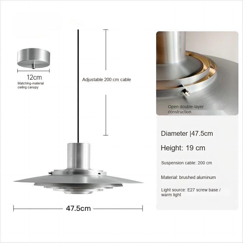 Brushed Disc Pendant Light — AM0137, view 43