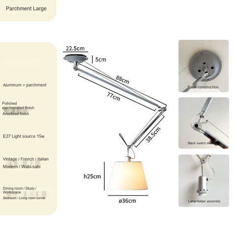 Electroplated finish Large Parchment D360mm