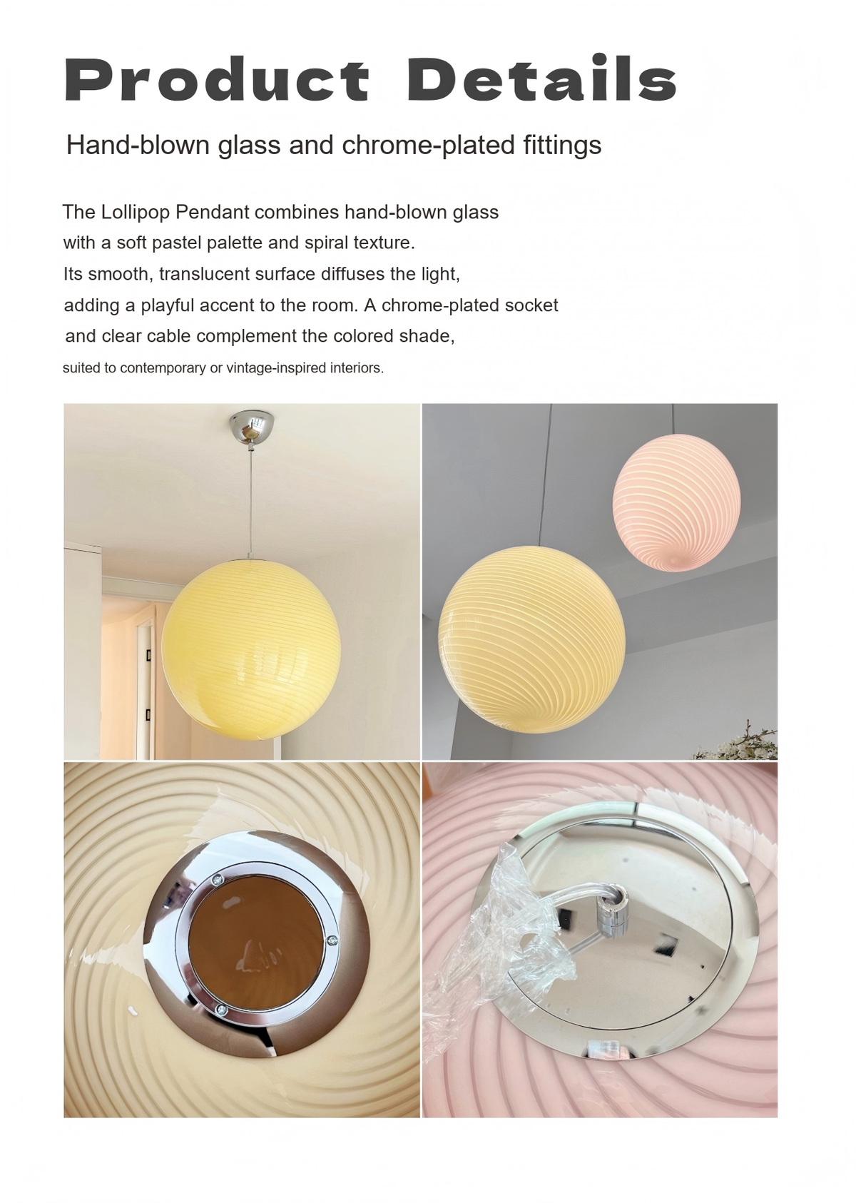 Colorful Glass Pendant Light — AM0182, view 14