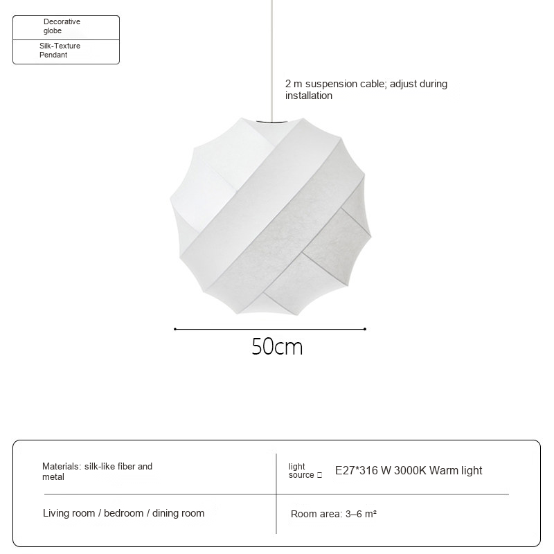Cocoon Globe Pendant Light — AM0224, view 13