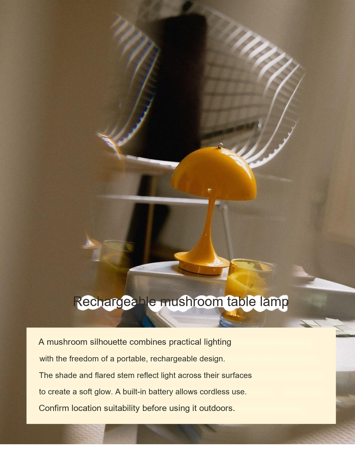 Portable Dimmable Mushroom Table Lamp — AM0136, view 27