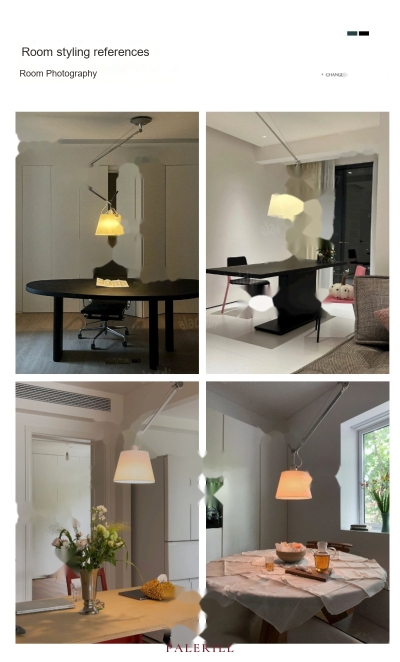 Adjustable Swing-Arm Parchment Pendant — AM0133, view 15