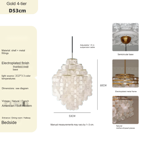 4-tier Diameter 53cm Gold