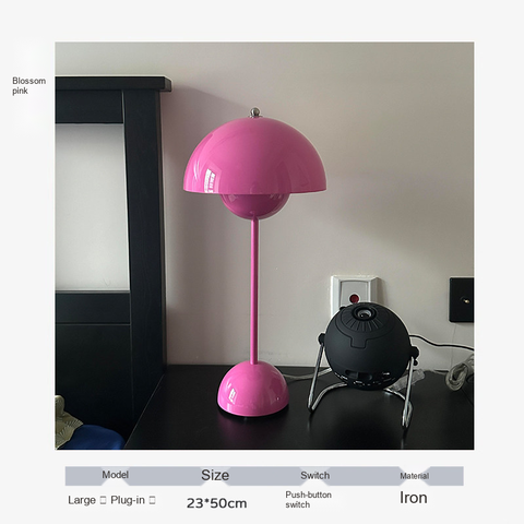 Blossom pink · Bulb included · Push-button switch