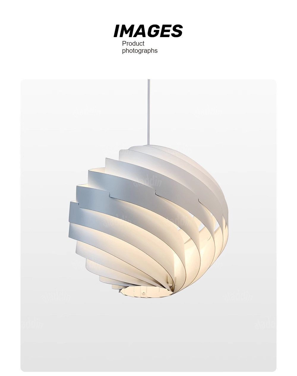 Sculptural Turbine Pendant Light — AM0153, view 18