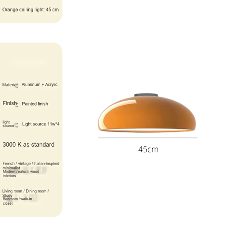 Orange Ceiling mounted D45CM Warm-light source