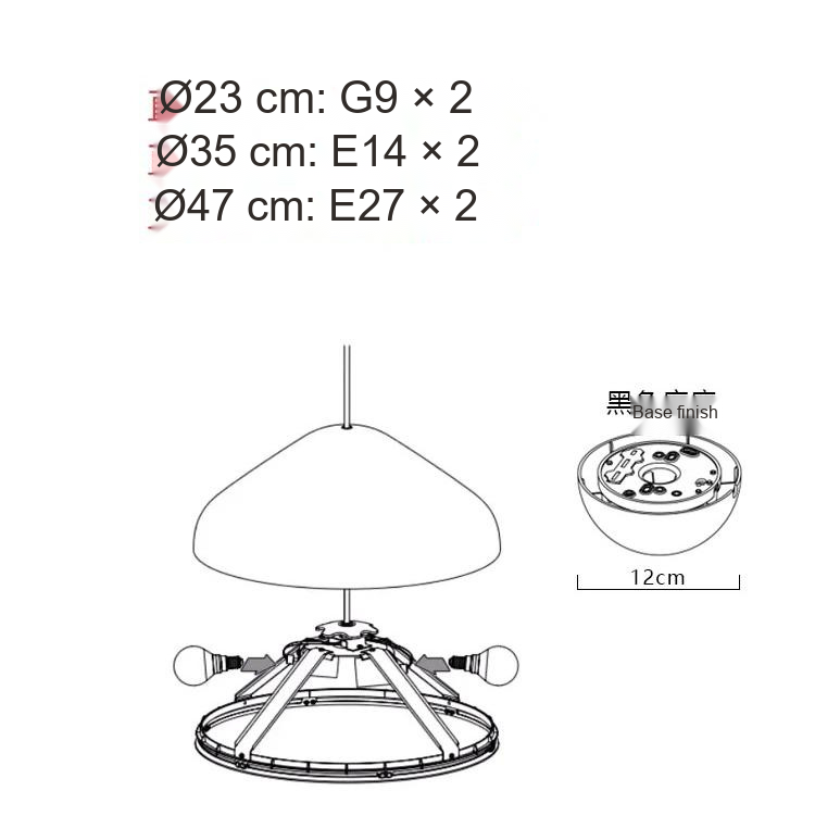 Minimalist Dome Pendant Light — AM0227, view 29