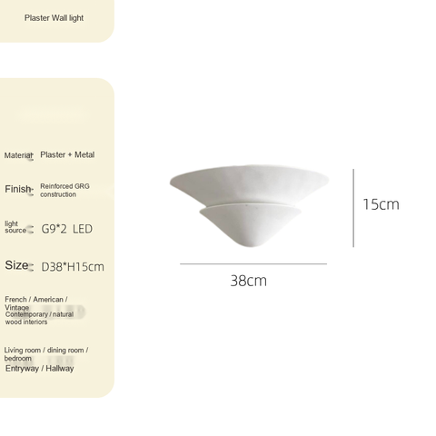 GRG plaster · Dimensions D38CM- Warm light