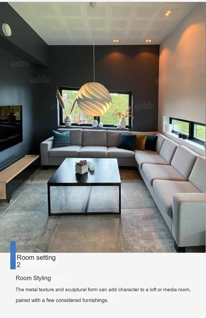 Sculptural Turbine Pendant Light — AM0153, view 16