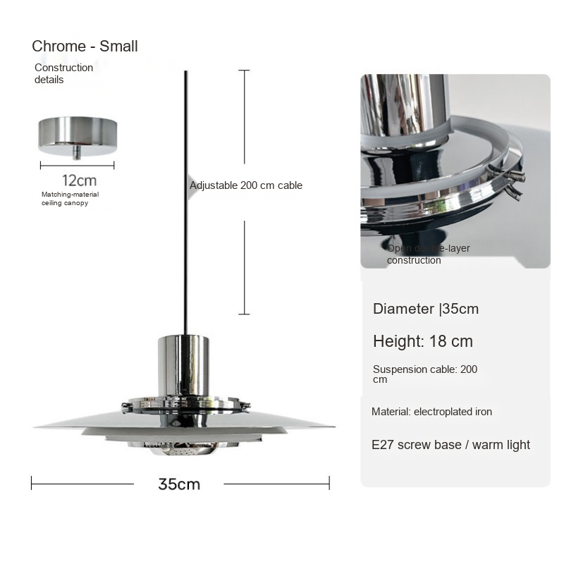 Brushed Disc Pendant Light — AM0137, view 20