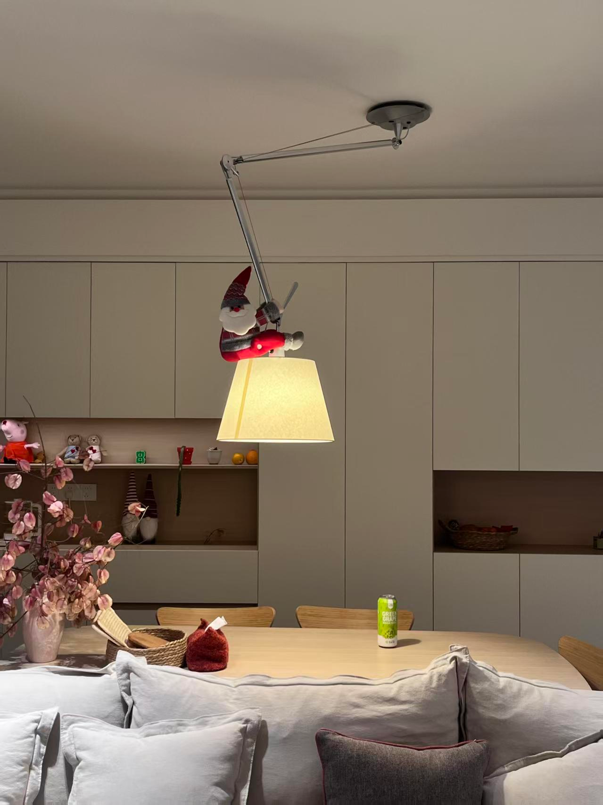 Adjustable Swing-Arm Parchment Pendant — AM0133, view 17