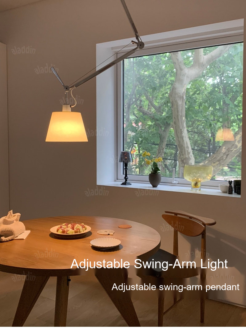 Adjustable Swing-Arm Parchment Pendant — AM0133, view 13