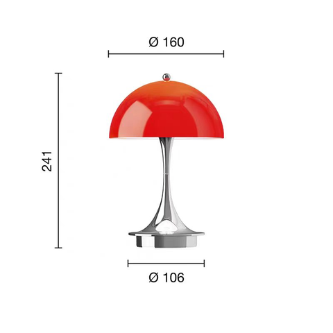 Red + Chrome plated · Translucent shade · V3 top touch switch