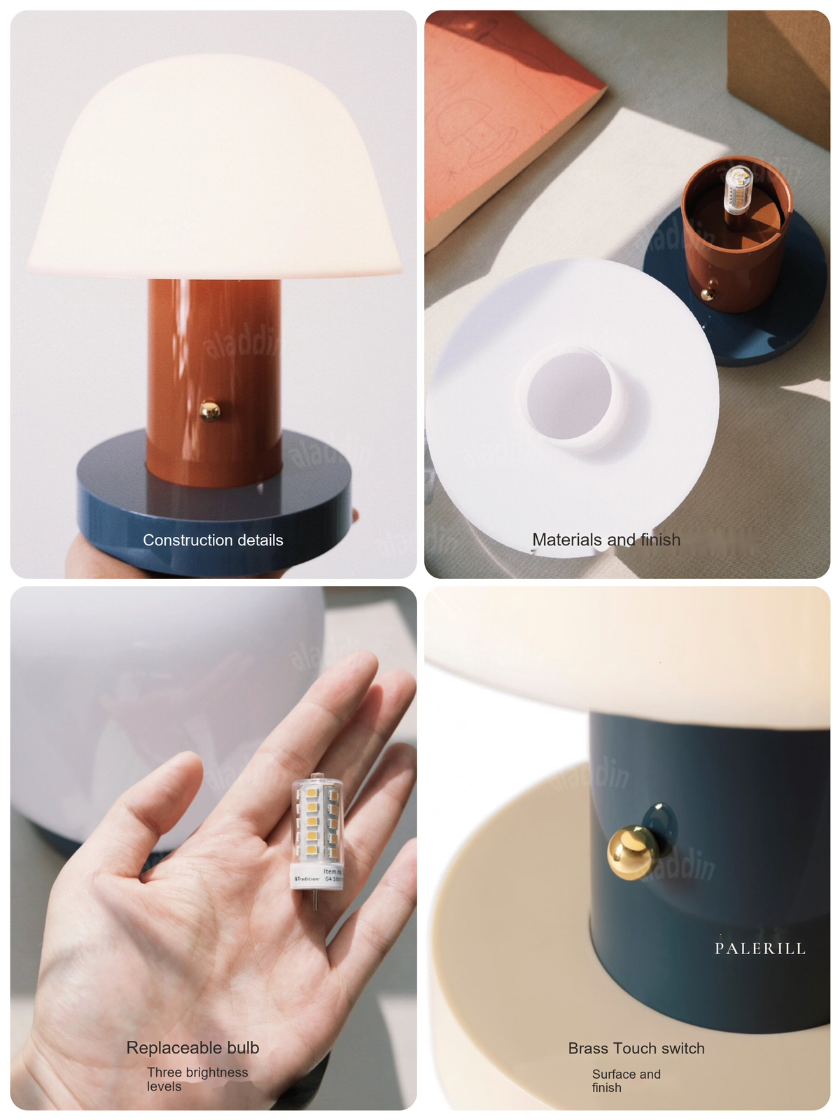 Compact Touch-Dimmable Mushroom Lamp — AM0145, view 3