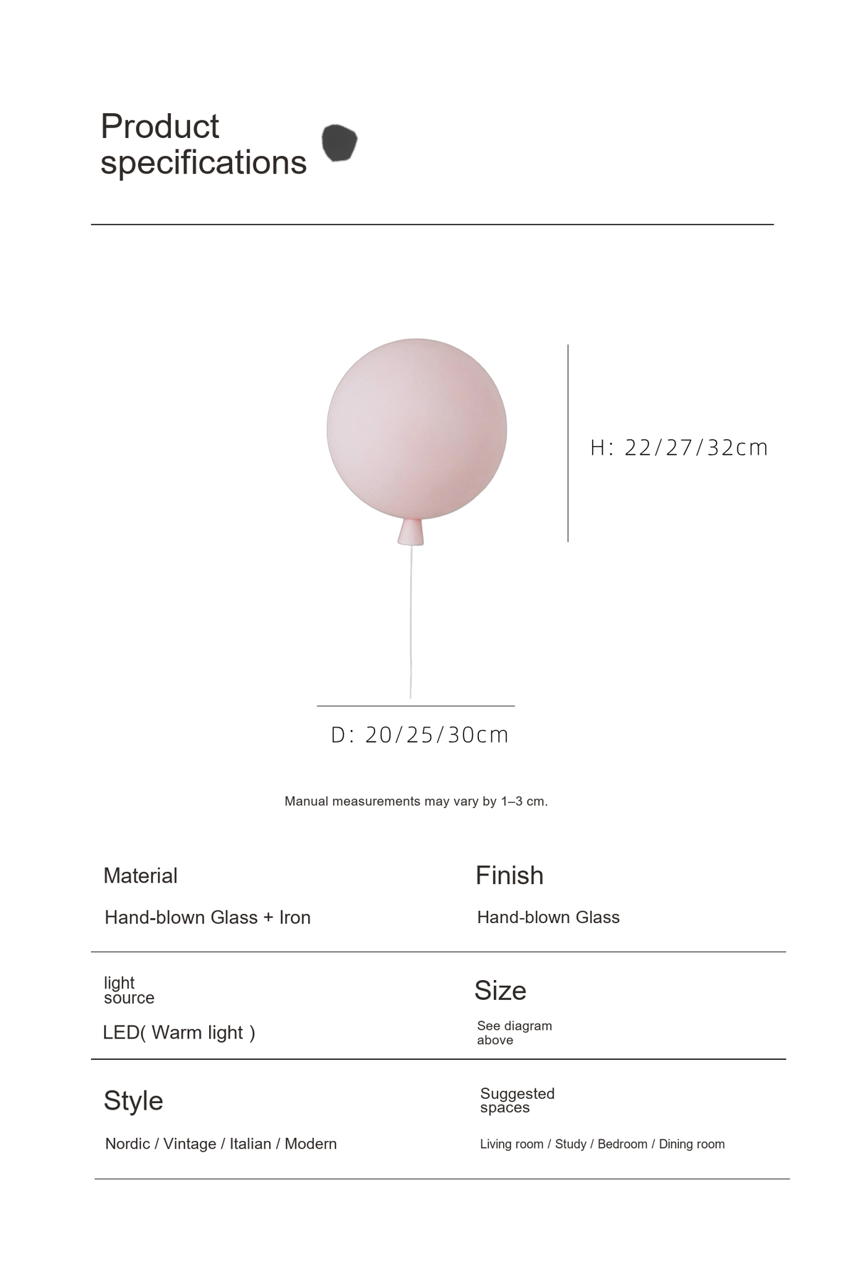 Colorful Balloon Wall Light — AM0155, view 35