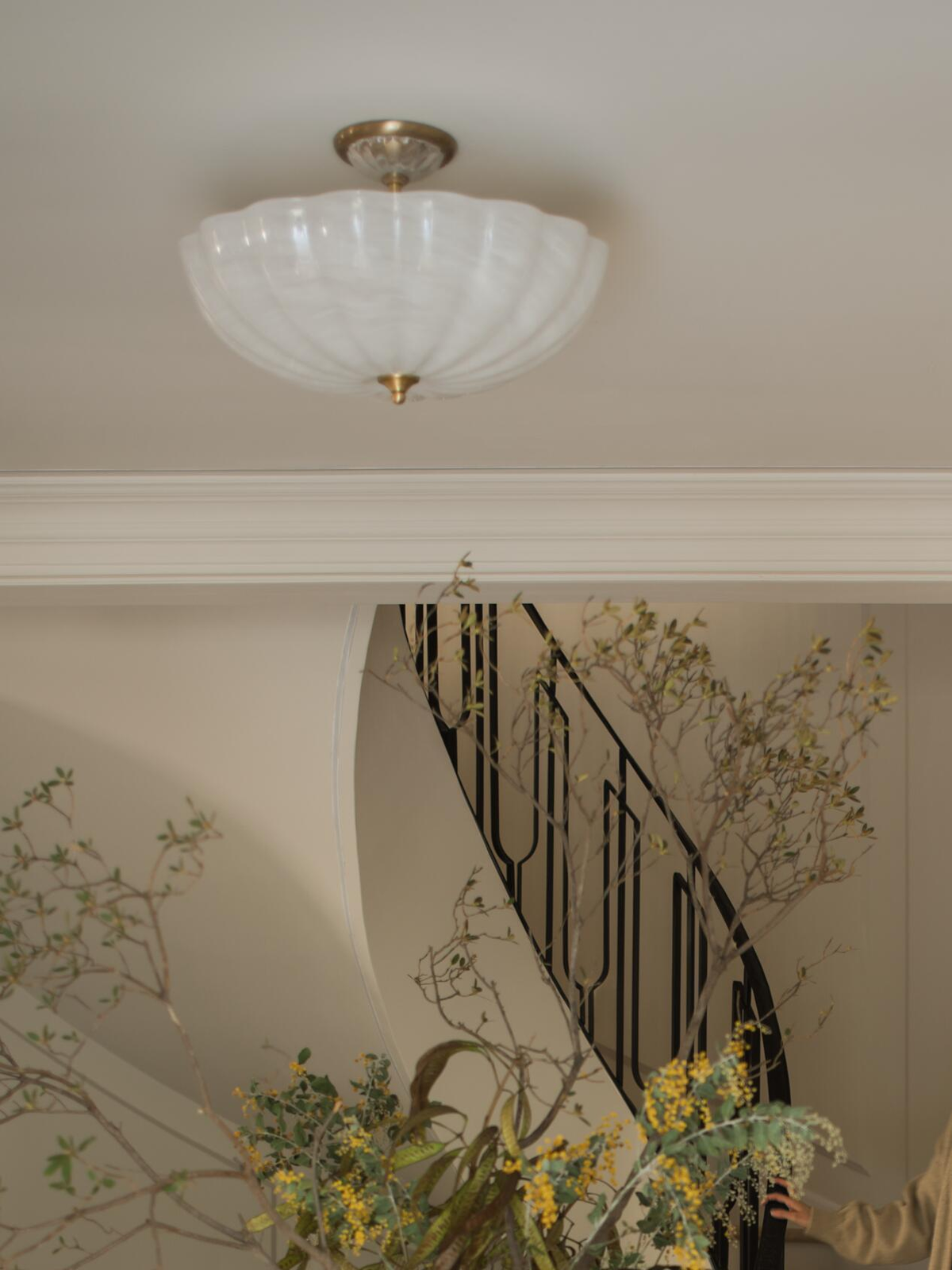 Brass & Glass Ceiling Light — AM0255, view 2