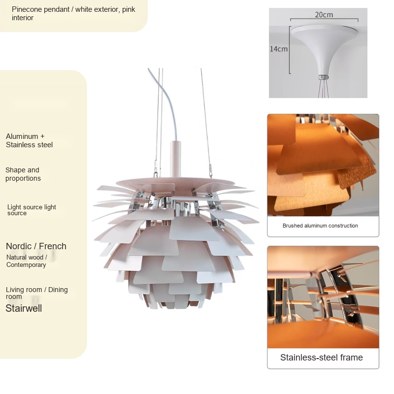 Layered Pinecone Pendant Light — AM0138, view 5