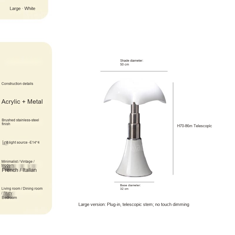 Telescopic Touch-Dimmable Table Lamp — AM0209, view 5