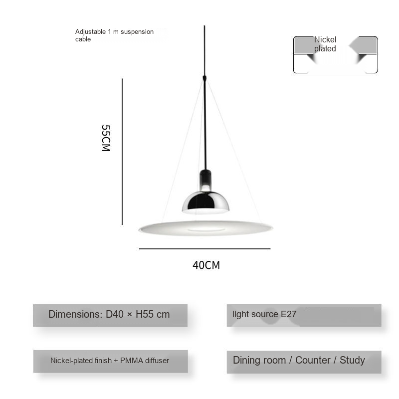 Suspended Disc Pendant Light — AM0168, view 6