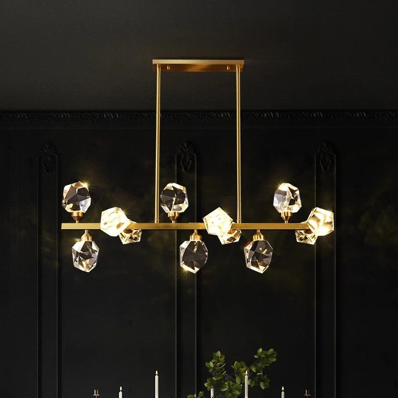 AM0388 · Modern Black and Brass Crystal Chandelier · view 2