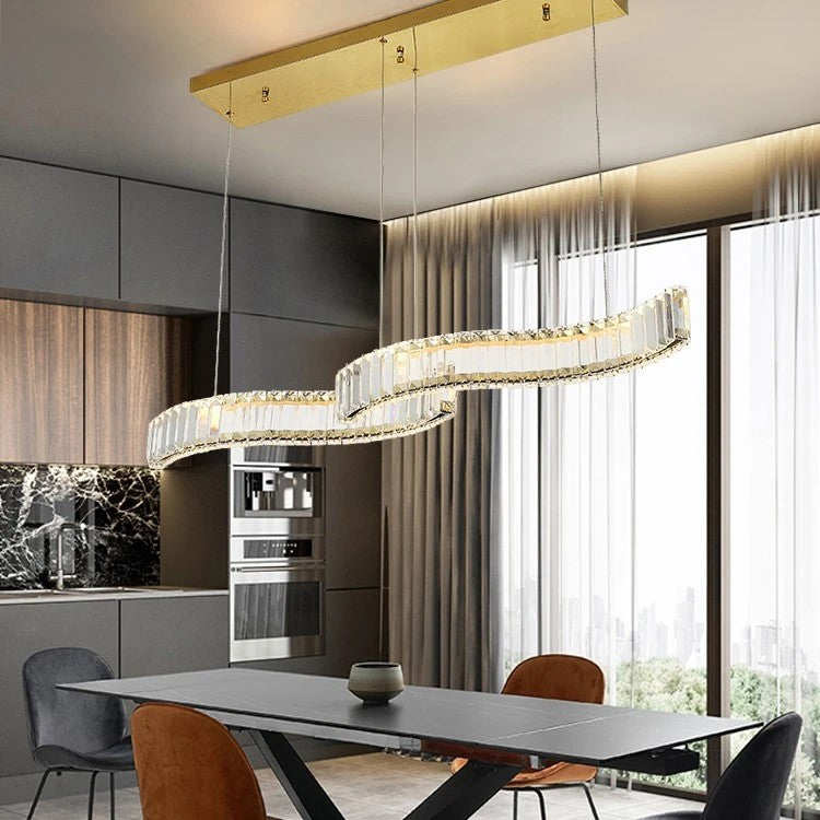 AM0391 · Linear Ribbon Crystal Island Pendant · view 1