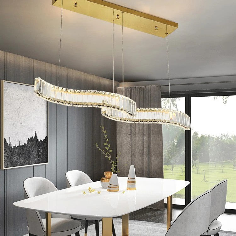 AM0391 · Linear Ribbon Crystal Island Pendant · view 3