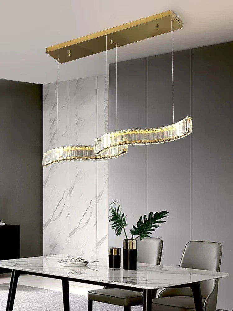 AM0391 · Linear Ribbon Crystal Island Pendant · view 4