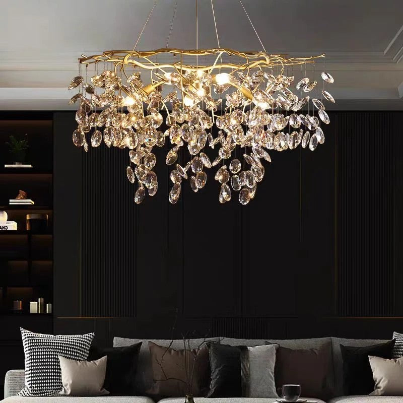 AM0392 · Brass Branch Crystal Chandelier · view 2