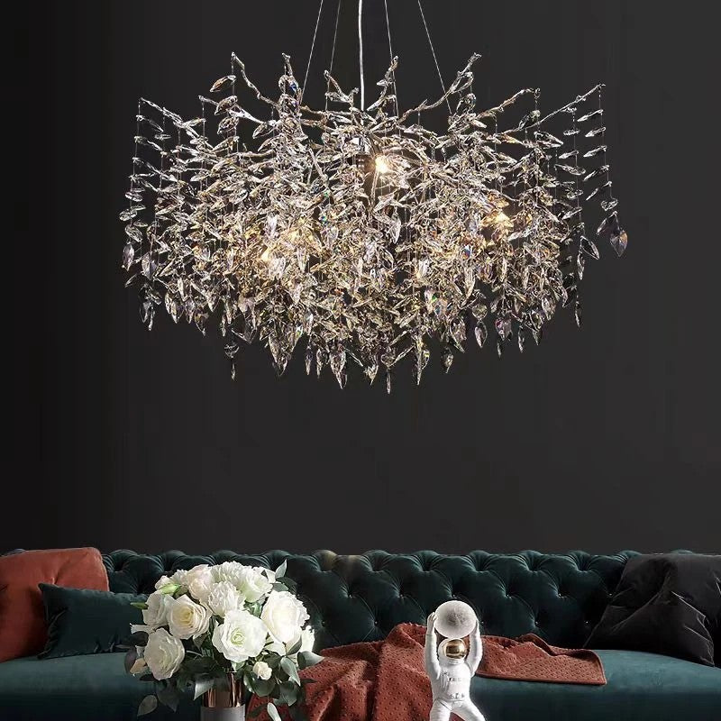 AM0392 · Brass Branch Crystal Chandelier · view 4